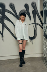 レザーガータースカート / Leather Garter Skirt (4573562404982)