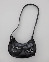 Tapa leather loop hobo shoulder bag
