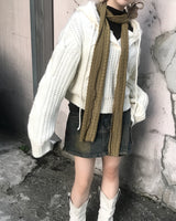 モリガールコージールースウールフーデッドニットウェア