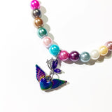 Rainbow butterfly necklace.02 (beads color random) (6672858906742)