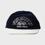 ウェア―ドセミサイクルコーデュロイフラットブリムキャップ/WEIRD SEMICIRCLE CORDUROY FLAT BRIM CAP (NAVY)