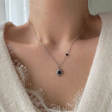 シーアシャインスターブラックユニークネックレス/shia Shine Star Black Unique Necklace