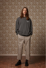 Cropped slacks - Beige check (4618141859958)