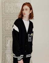 M PATCH VARSITY CARDIGAN BLACK (6691449143414)