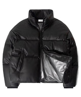 TL Synthetic Leather Duck Down Short Padding (Black)