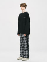 CHECK TRACK PANTS - BLACK/BLACK (4623313633398)