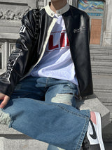 90S Biker Leather Jacket (2color)