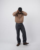 ファストげレイファブリックワイドデニムジーンズ / fast grey fabric wide denim jeans 2color
