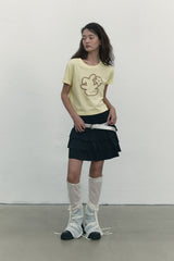 RIBBON SUMMER LEG WARMER [WHITE]