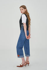 ストレートフィットロールアップエンブロイダリーデニムパンツ / STRAIGHT FIT ROLL UP EMBROIDERY DENIM PANTS [6863]