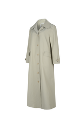 Shirring trench coat khaki
