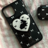 vintage black ribbon case (black)