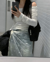 Ribbon wrap skirt