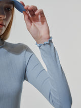 FLOWER EMBROIDERY TWO TONE LONG SLEEVE (2 COLOR) (6682310082678)