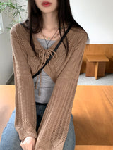 タッセルビーチウェアヴィンテージスカッシュニットカーディガン / Tassel Beachwear Vintage Scasi Knit Cardigan