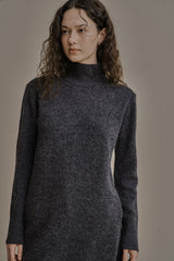 サイドスリットタートルネック/SIDE SLIT TURTLENECK_CHARCOAL