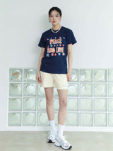 Peace and love shortPeace and love short sleeve T-shirts navy (6594388820086)