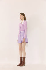 Lace collared cardigan (SET) 