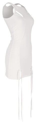 リンクドアイレットドレス / [Seow] Linked eyelet dress, white