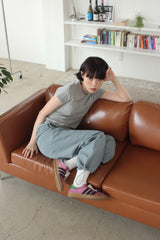 ribbon string pants (blue-gray)