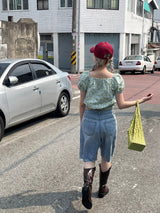 バミューダカットデニムパンツ