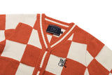チェッカーボードテリーカーディガン/CHECKER BOARD TERRY CARDIGAN_ORANGE