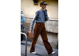 Softly corduroy boot-cut pants