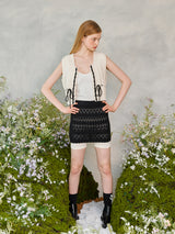 プチリボンニットベスト / Petite Ribbon Knit Vest (Ivory)