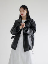 バルーンレザージャンパー / Balloon Leather Jumper (2color)