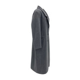 [UNISEX]ウールバックボタンマキシロングコート(ブラック)
