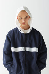 ニートフーデッドジャケット/BSR2223FWJK052 NEAT HOODED JACKET NAVY