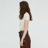 サイドスリットトップ / SIDE SLIT TOP (CREAM)