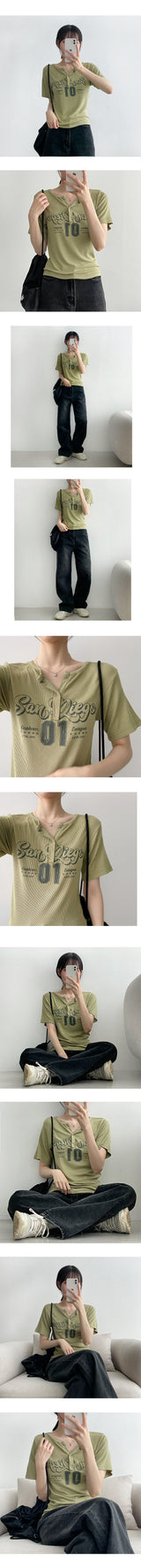 ディズニーリブド沙ップショートスリーブT / Disney's Ribbed Snap Short Sleeve Tee