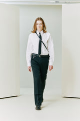 Double Layerd Slacks black (6683650293878)