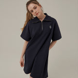 スモールロゴハーフジップアップミニドレス / SMALL LOGO HALF ZIPUP MINI DRESS_NAVY