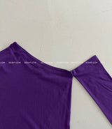 アンバランスオフショルダーノットTシャツ