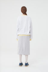 チェリーケーキグラフィックポイントスウェットシャツ／CHERRY CAKE GRAPHIC RIB POINT SWEATSHIRT [MELANGE GRAY]