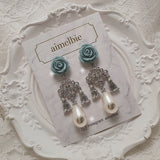 ミントローズシャンデリアピアス / Mint Rose Chandelier Piercing