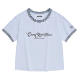 COLOR COMBINATION CROP T-SHIRT [SKY]
