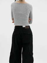 ヒーラインUネックTシャツ / Healline U Neck T-shirt (4color)