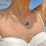 グラスハートネックレス/GLASS HEART NECKLACE(BLUE)