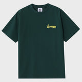 テニスボールクルーネックダークグリーンユニセックスTシャツ / Tennis ball crew neck dark green Unisex T-shirt