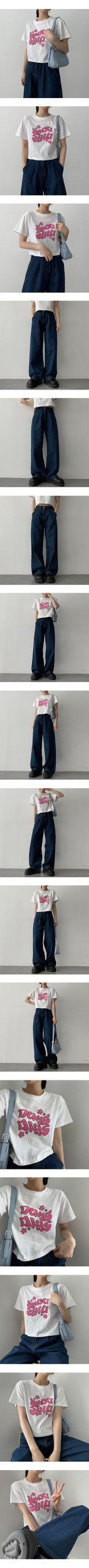 キュータピンタックデニムワイドパンツ / Cuta Pintuck Denim Wide Pants