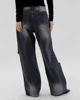 グランジワイドパンツ/no.1859 Grunge Black Blue Wide Pants
