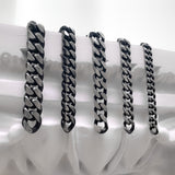 ブラック ライン カーブ チェーンネックレス / [BLESSEDBULLET]black line CURVE chain necklace_blacksilver_13mm/10mm