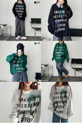 Heart, hip, vintage, lettering, boxy, round knitwear