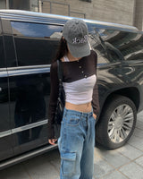 Underboob button cardigan