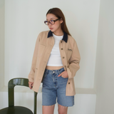 Cotton Trucker Jacket (BEIGE)
