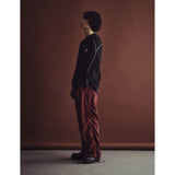 サイドシャーリングダブルストラップパンツ / SIDE SHIRRING DOUBLE STRAP PANTS_RD