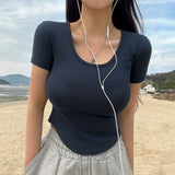 アメージングボディースリムUネックTシャツ
